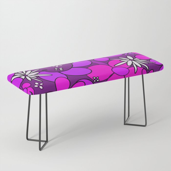 60s 70s Retro Flower Glam #2 #floral #decor #art #society6 Bench