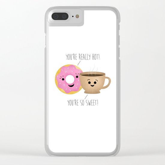 Donut and Coffee | Really Hot and So Sweet Clear iPhone Case