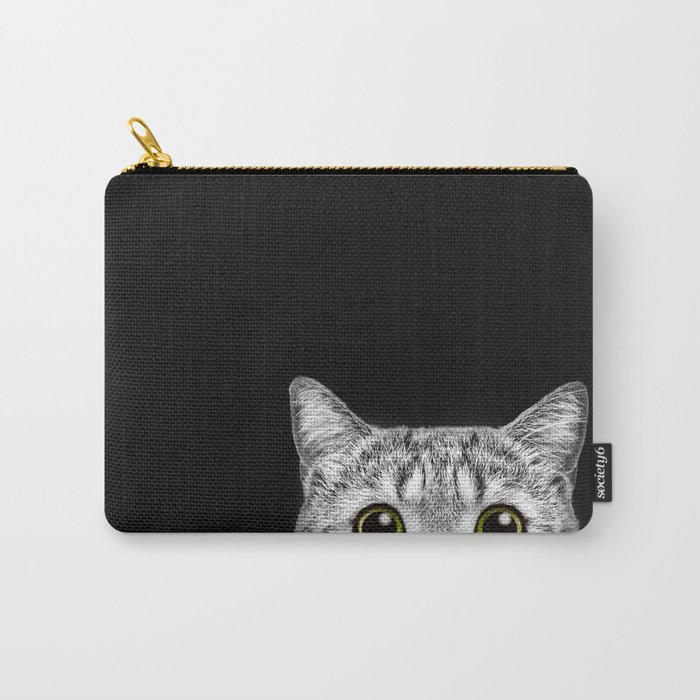 Curious Cat Peeking, Sneaky Kitty, Kitty Photography, Cat, Cats Carry-All Pouch