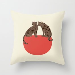Leopards and shape Throw Pillow