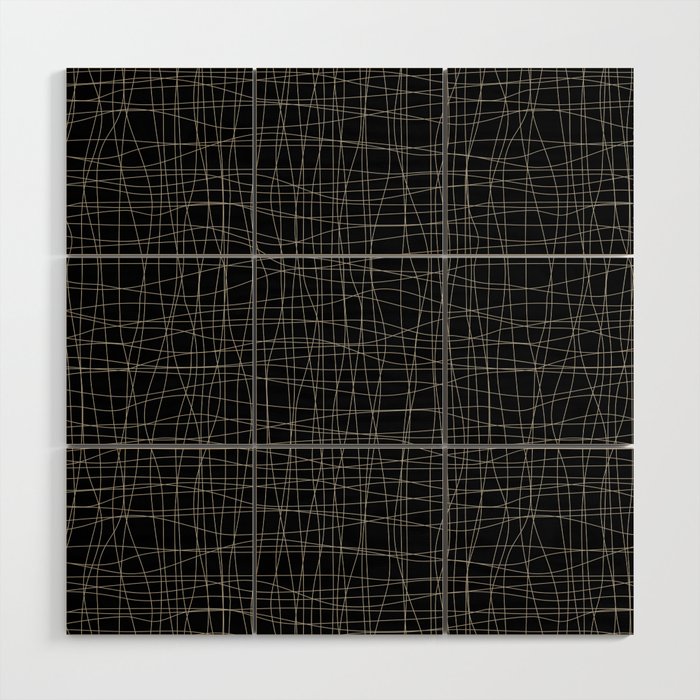 Black and Taupe Abstract Mosaic Grid Pattern Pairs DE 2022 Trending Color Reclaimed Wood DET625 Wood Wall Art