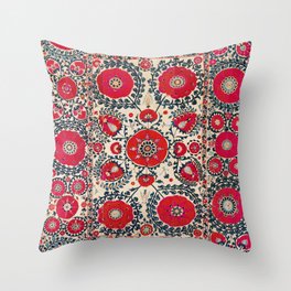 Shakhrisyabz Bokhara Uzbekistan Silk Embroidery Print Throw Pillow