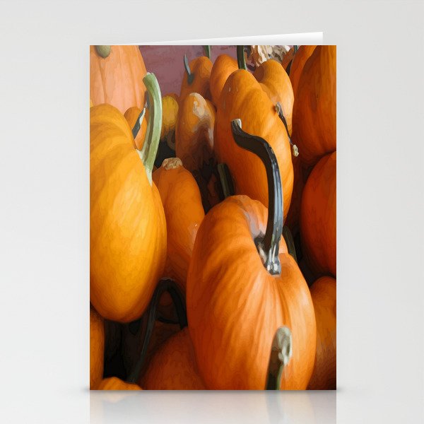 Vector Style Harvest Of Pumpkins Stationery Cards