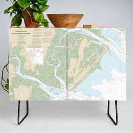 Ossabaw and St Catherines Sounds - Georgia Coastal Nautical Chart 11511 With Depth Readings Credenza