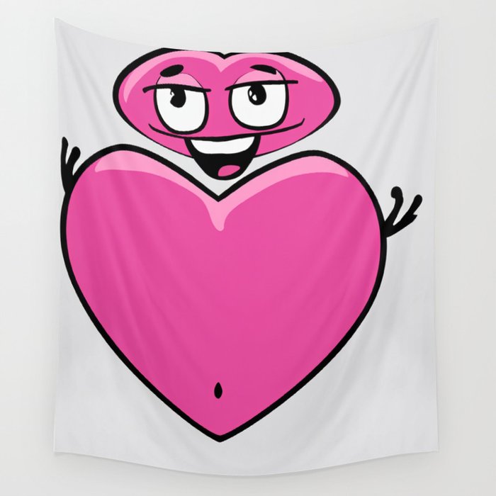 Big Pink Heart  Wall Tapestry