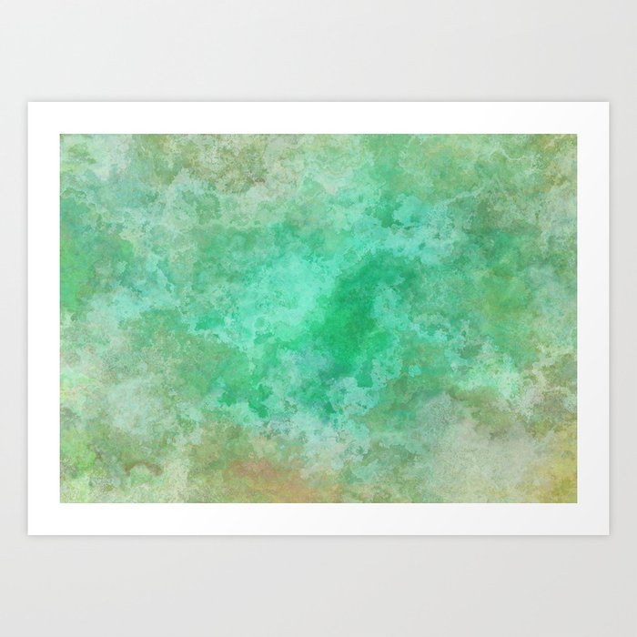 Abstract nature green marble Art Print