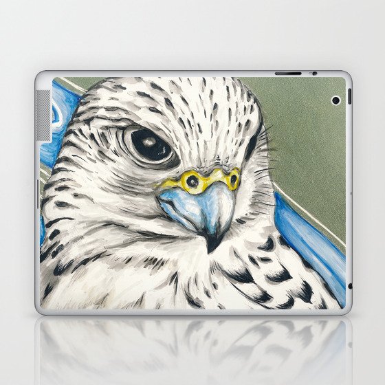 Gyr Falcon Hawk Gold Ink Blue  Laptop & iPad Skin