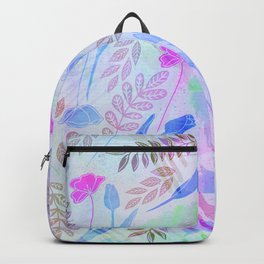 spring flowers vb Backpack | Pastel, Springfloral, Graphicdesign, Haroulita, Illustration, Spring, Floral, Leaf, Watercolor, Pattern 