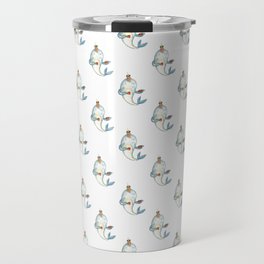 Narwhal whale with dohnut watercolor painting  Travel Mug