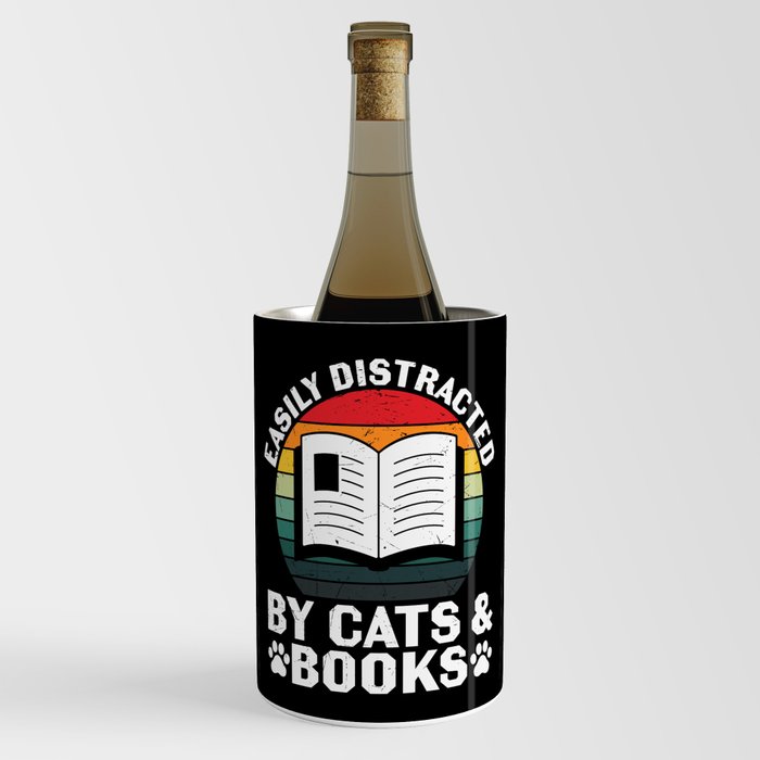 Easily Distracted By Cats & Books Wine Chiller