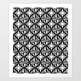 black and white symetric patterns 18- bw, mandala,geometric,rosace,harmony,star,symmetry Art Print
