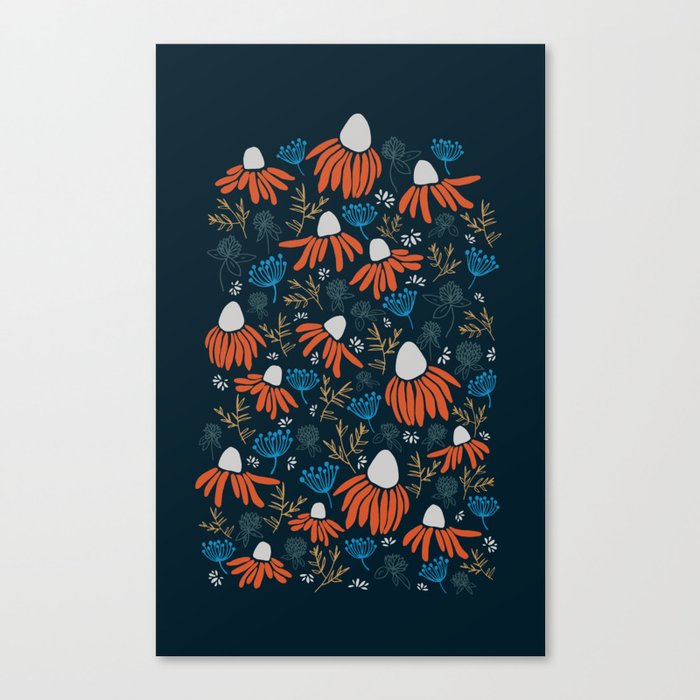 Wildflowers - Orange Canvas Print