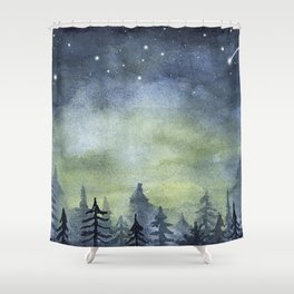 Night forest Shower Curtain
