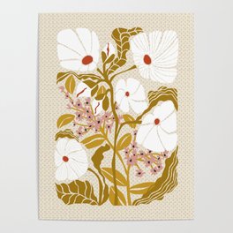 Klimt flowers  earthy colors Poster
