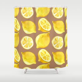 Seamless watercolor pattern with lemons Shower Curtain