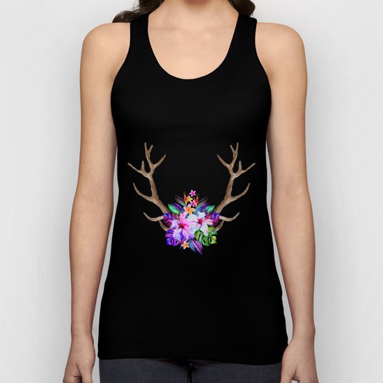 Floral Horn Unisex Tank Top