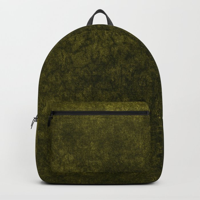 olive green velvet Backpack