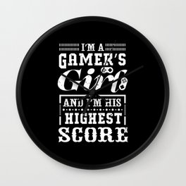 Gamer Girlfriend Highest Score Funny Wall Clock