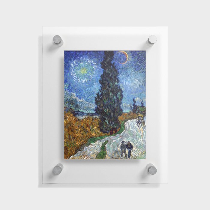 Vincent van Gogh - Road with Cypress and Star Floating Acrylic Print