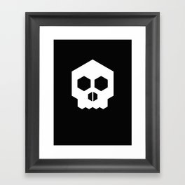 hex geometric halloween skull Framed Art Print