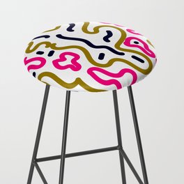6  Abstract Shapes Squiggly Organic 220520 Bar Stool