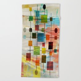 Mid-Century Modern Art 1.3 -  Graffiti Style Beach Towel