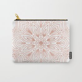 Mandala Rose Gold Flower Carry-All Pouch