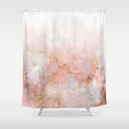 Beautiful Pink and Gold Ombre marble under snow Shower Curtain