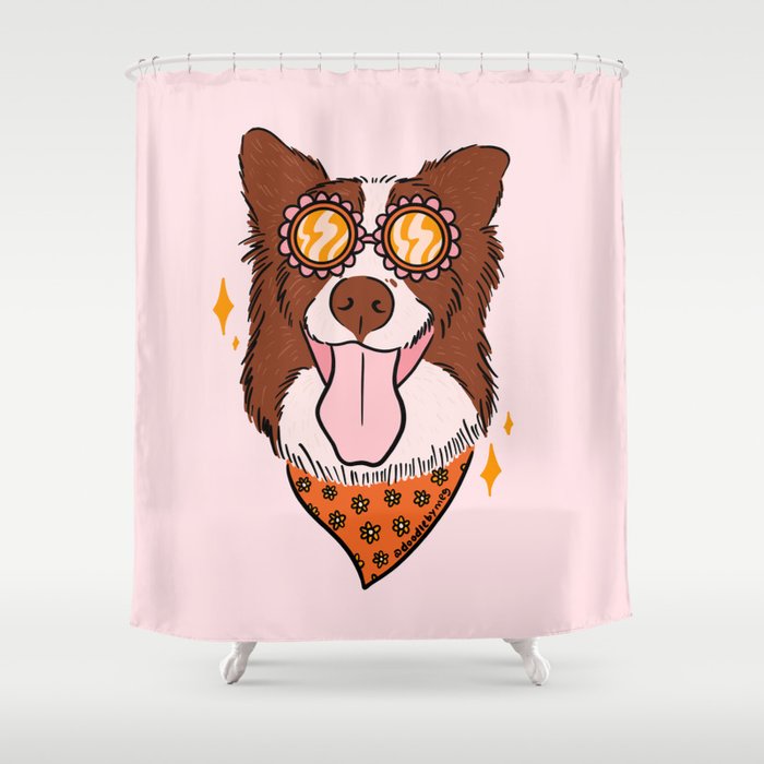 Summer Dog Shower Curtain