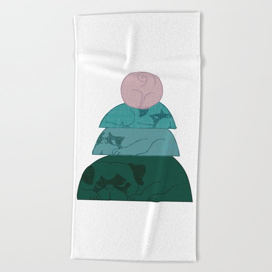 Halfmoon Pugs Beach Towel