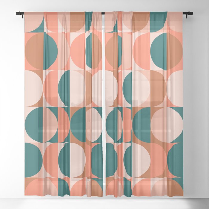 geomage_palm springs palette Sheer Curtain