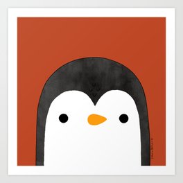Cute Penguin Face Art Print