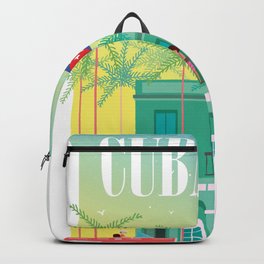 Cuba Travel Poster Backpack | Cubaflag, Cuban, Cubapride, Cubadesign, Holiday, Vacation, Cubalover, Cuba, Ilovecuba, Cubavintage 
