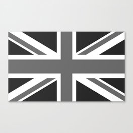 UK Flag in Black and White Canvas Print