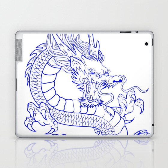 Blue Chinese dragon Laptop & iPad Skin