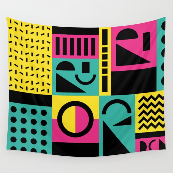 Neo Memphis Pattern 2 Abstract Geometric 80s 90s Retro Wall