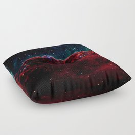Cosmic Cliffs Carina Nebula Deep Red Floor Pillow
