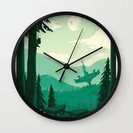 Endor Wall Clock | Painting, Park, Vintage, Nationalpark, Travel, City, Mountain, Nature 