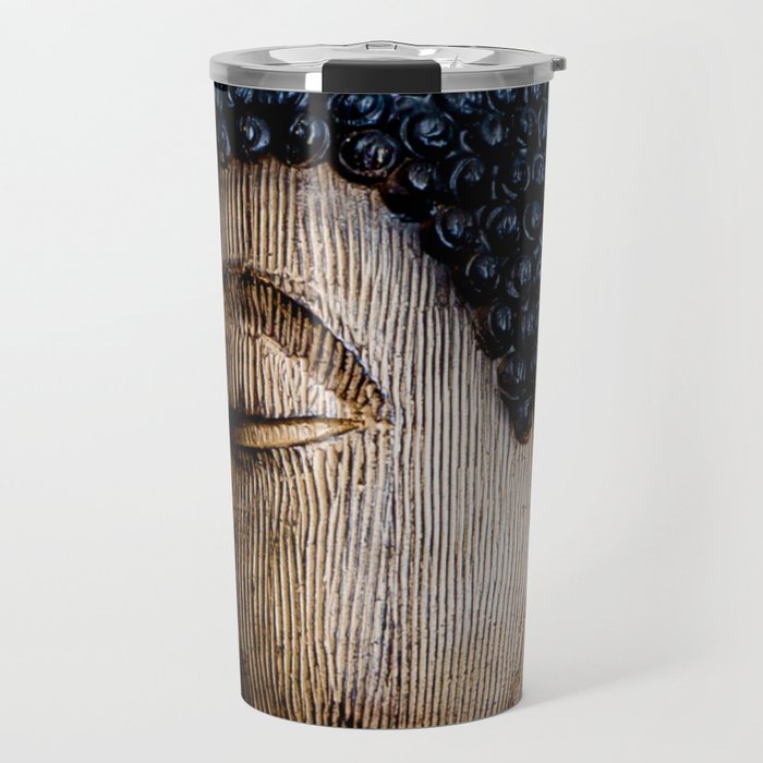 A Buddhist Statue in a Zen Moment with black background Travel Mug