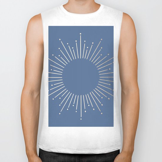 Simply Sunburst in Aegean Blue Biker Tank
