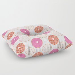 Donuts Pattern - Pink & Orange Floor Pillow