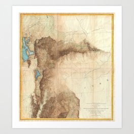 1855 Jefferson Davis Map of Utah, Salt Lake City, and the Green River Valley Art Print | Antique, Cartography, Vintage, Mapping, Atlas, Explorer, Print, Old, Map, Globe 