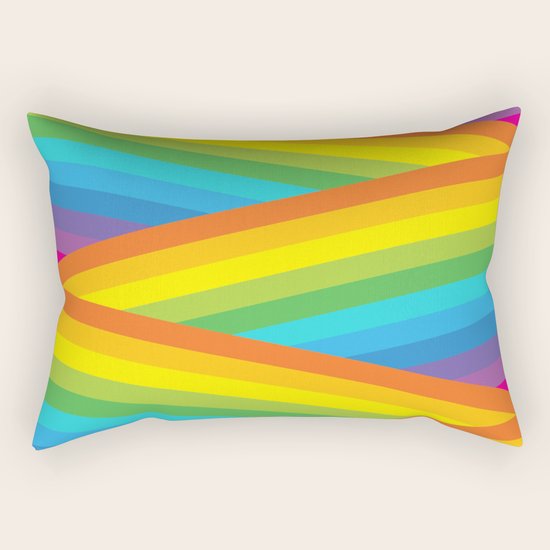 Rainbow Stripes Rectangular Pillow