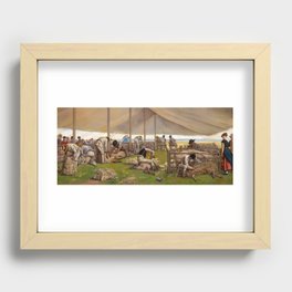A Sheep Shearing Match, 1875 by Eyre Crowe Recessed Framed Print