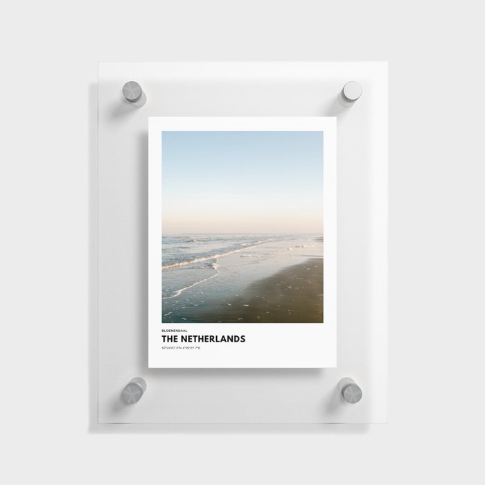 The Dutch Beach | The Netherlands | Coordinates travel poster Floating Acrylic Print