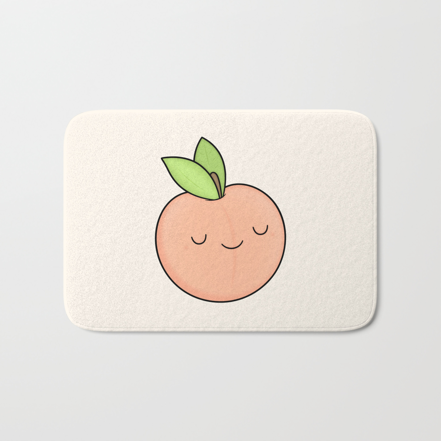 Happy Peach Bath Mat By Kimvervuurt Society6