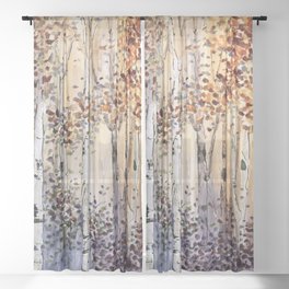 4 season watercolor collection - autumn Sheer Curtain