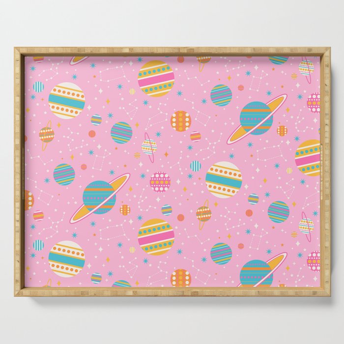 Geometric Space - Pink Serving Tray
