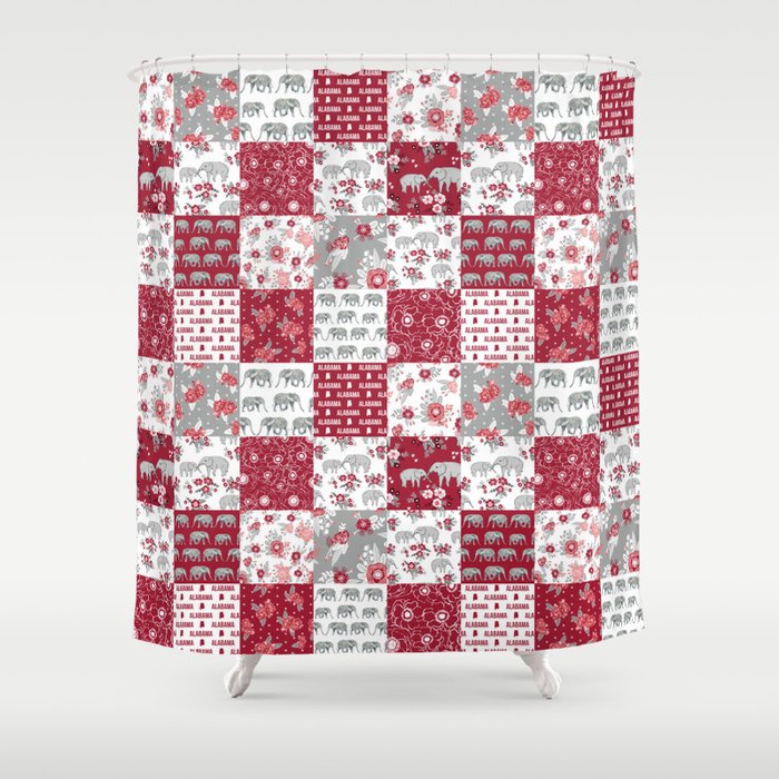 Alabama Bama Crimson Tide Quilt Pattern Florals Football Varsity