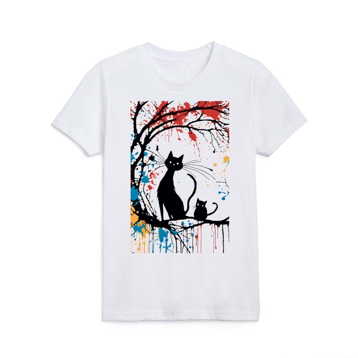 Art cat silhouette  Kids T Shirt